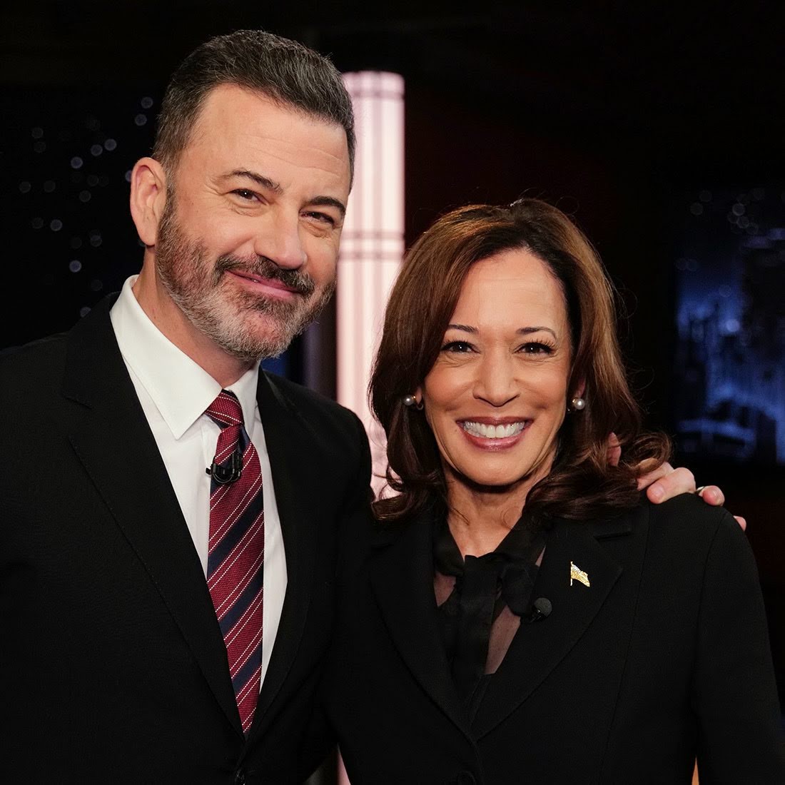 Jimmy Kimmel and Kamala Harris