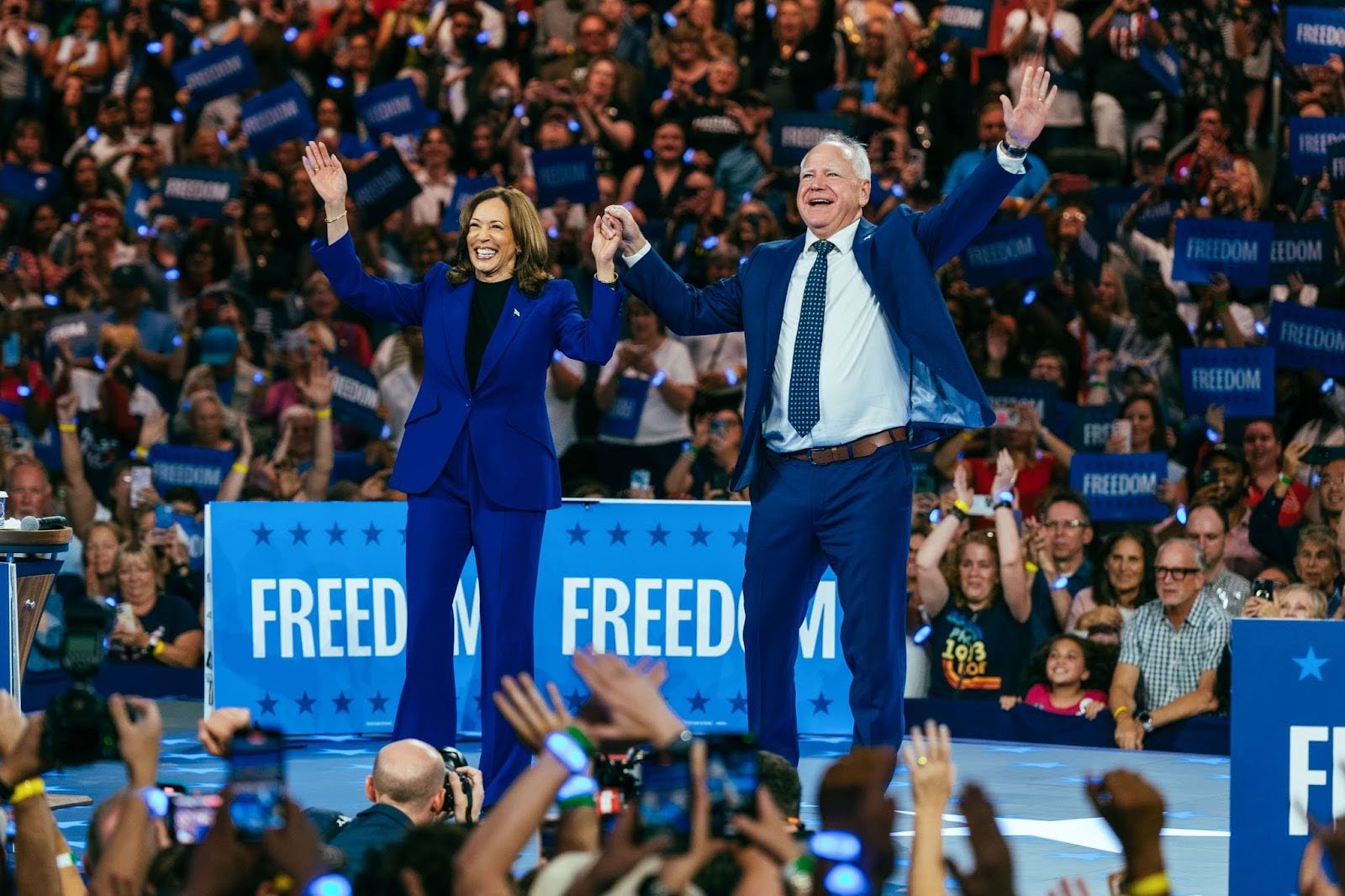 Kamala Harris and Tim Walz