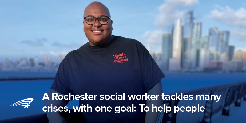 A Rochester social worker tackles many crises, with one goal: to help people