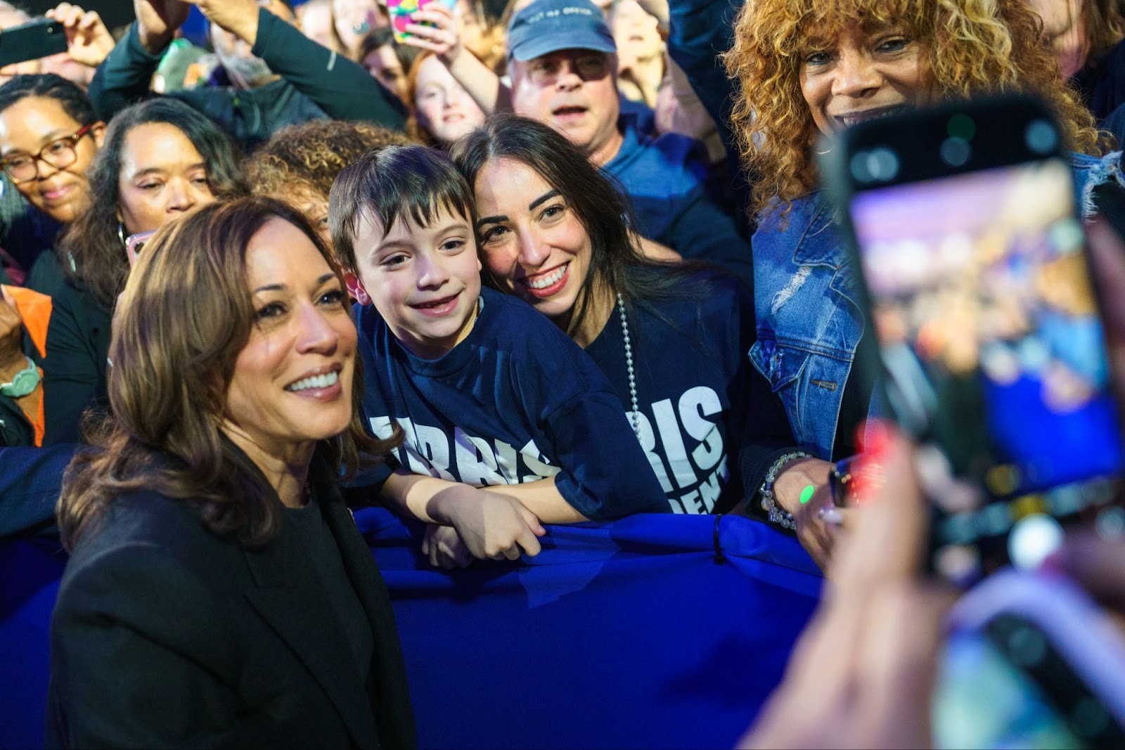 Vice President Kamala Harris with supporters