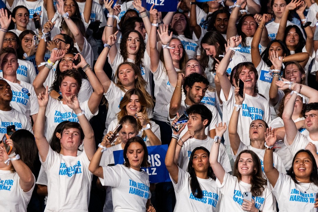 Supporters of Team Harris-Walz