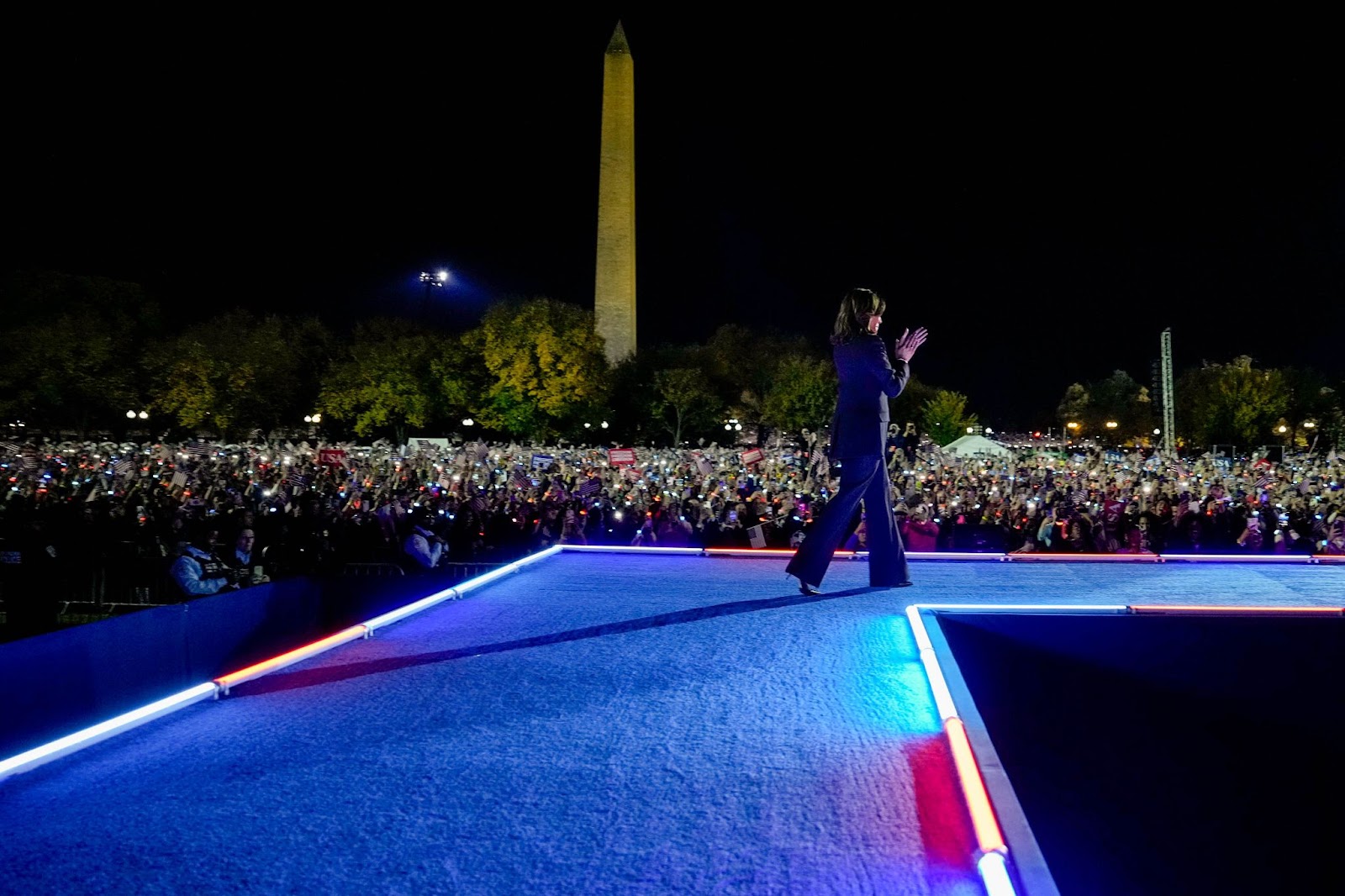 Vice President Kamala Harris with supporters