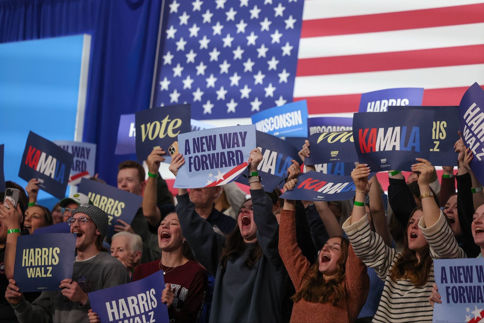 Supporters for Team Harris-Walz