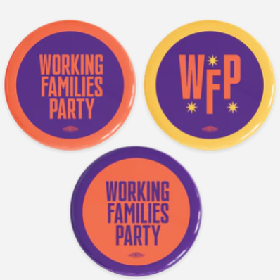 Three WFP buttons in orange, purple, and yellow