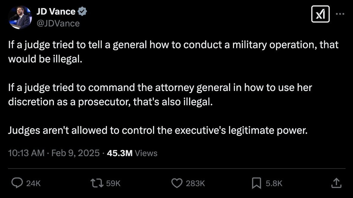 JD Vance Tweet