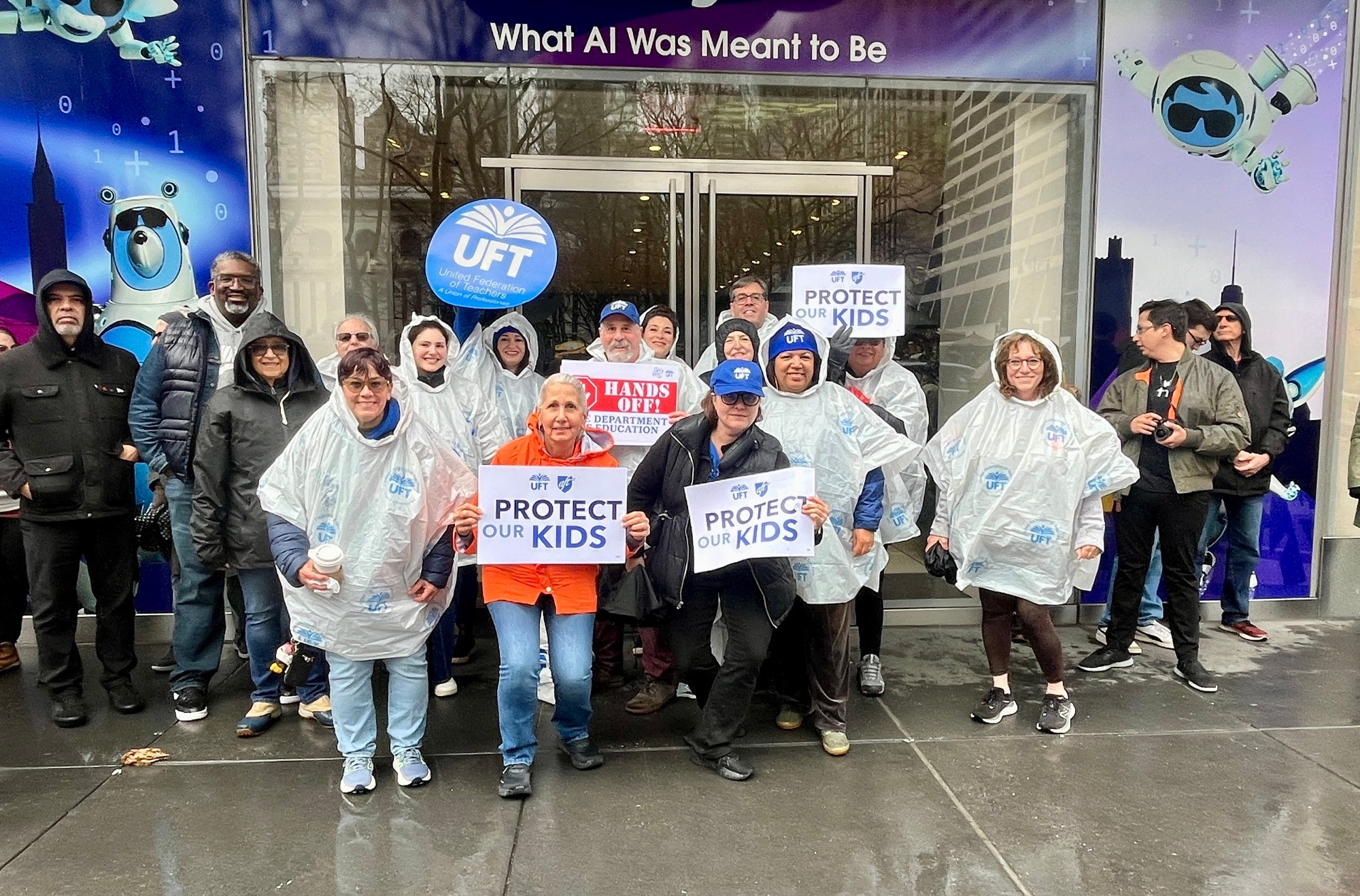 UFT members at the New York City April 5 rally