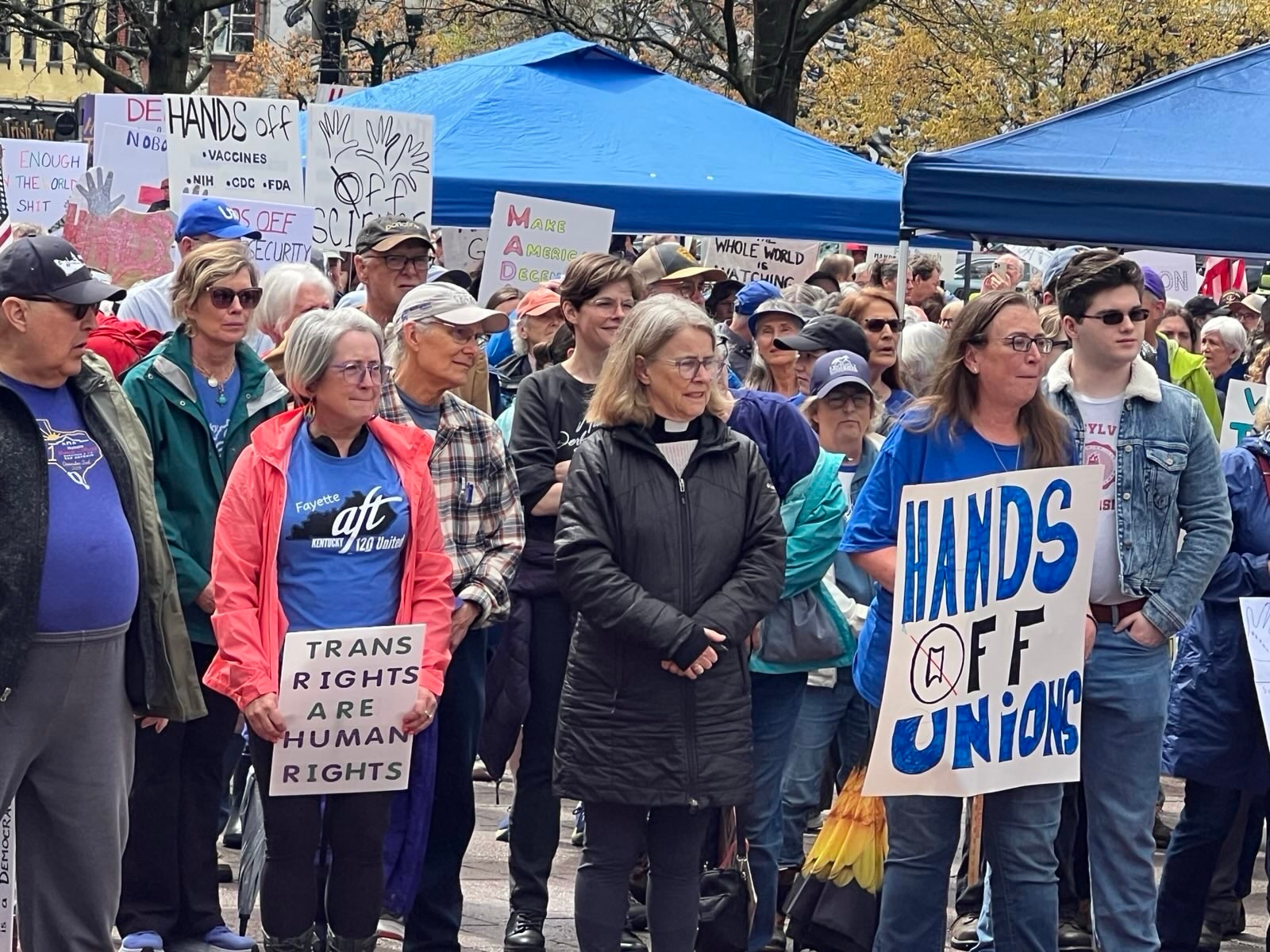 KY 120 United AFT members at the Lexington, KY April 5 rally
