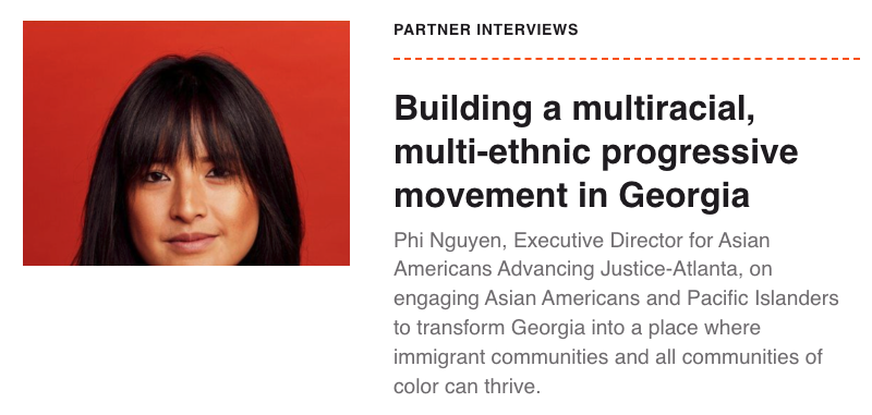 The title image for the blog post entitled, "Building a multiracial, multi-ethnic progressive movement in Georgia". The title image for the blog post entitled, "Building a multiracial, multi-ethnic progressive movement in Georgia".
