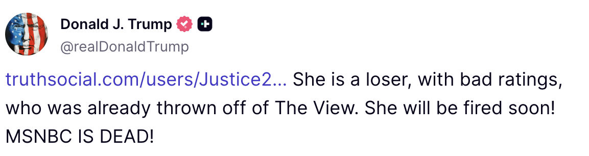 Trump's Post on Truth Social