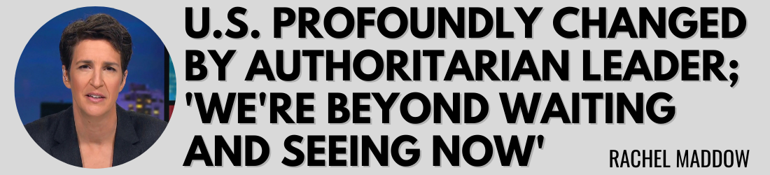 Rachel Maddow: U.S. profoundly changed by authoritarian leader; 'We're beyond waiting and seeing now'