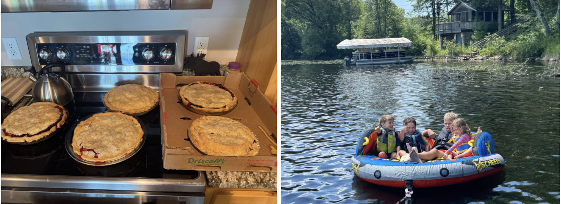 Hannah's fresh baked pies and fun at the lake.