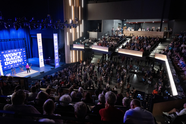 Senator Warren speaks to the crowd Senator Warren speaks to the crowd
