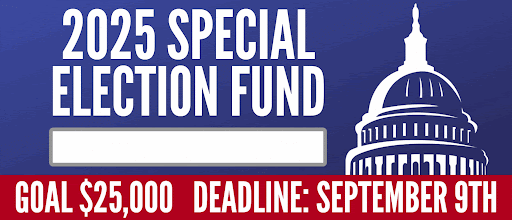 2025 Special Election Fund / 96 percent to $25,000 goal / Deadline: September 9th