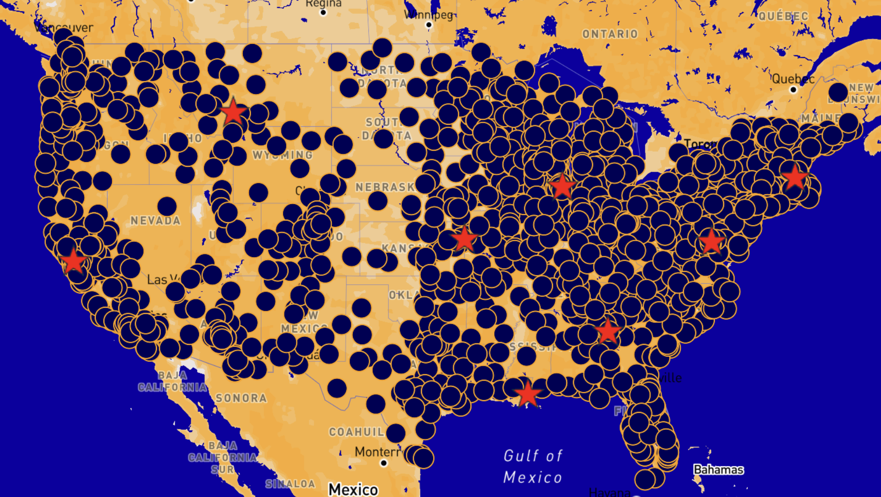 No Kings map with hundreds of events