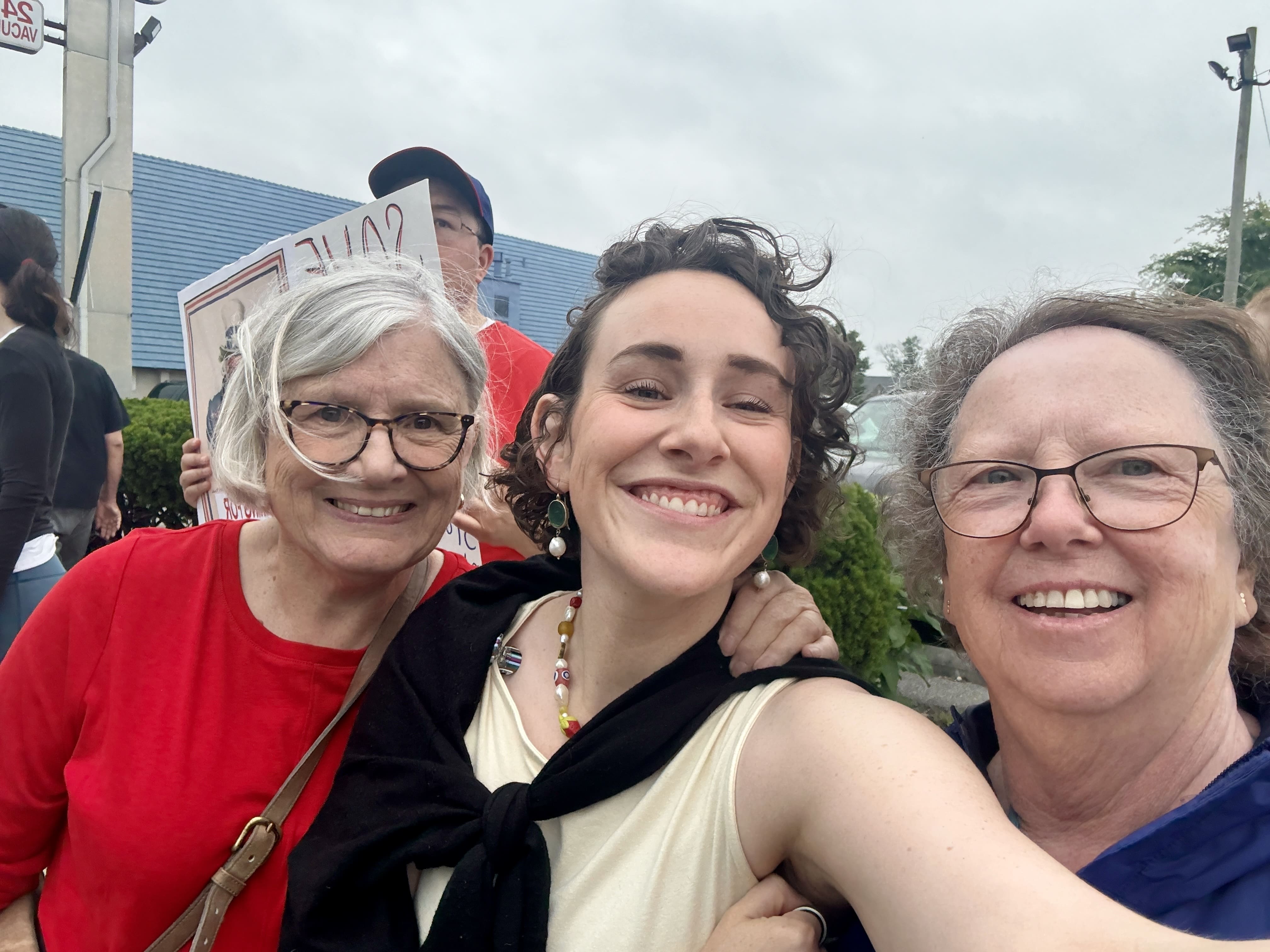 Stand Up America's Talia with Maggie and Kay at the June 14th No Kings Rally