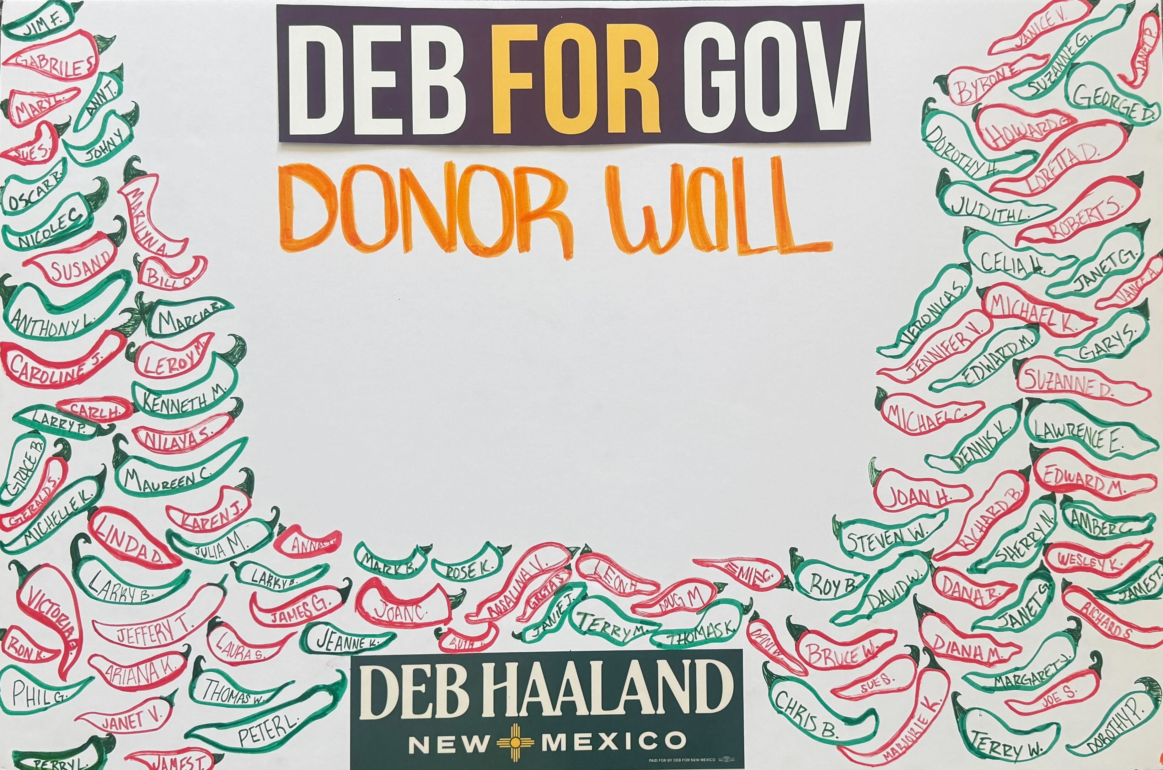 Deb for Gov Donor Wall Deb for Gov Donor Wall