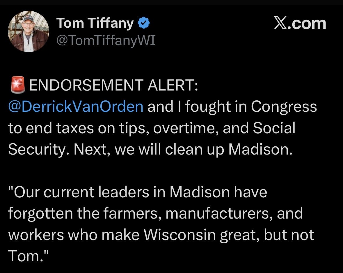 Derrick Van Orden Endorses Tom Tiffany Derrick Van Orden Endorses Tom Tiffany