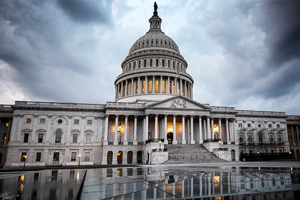Gloomy shot of US Capitol