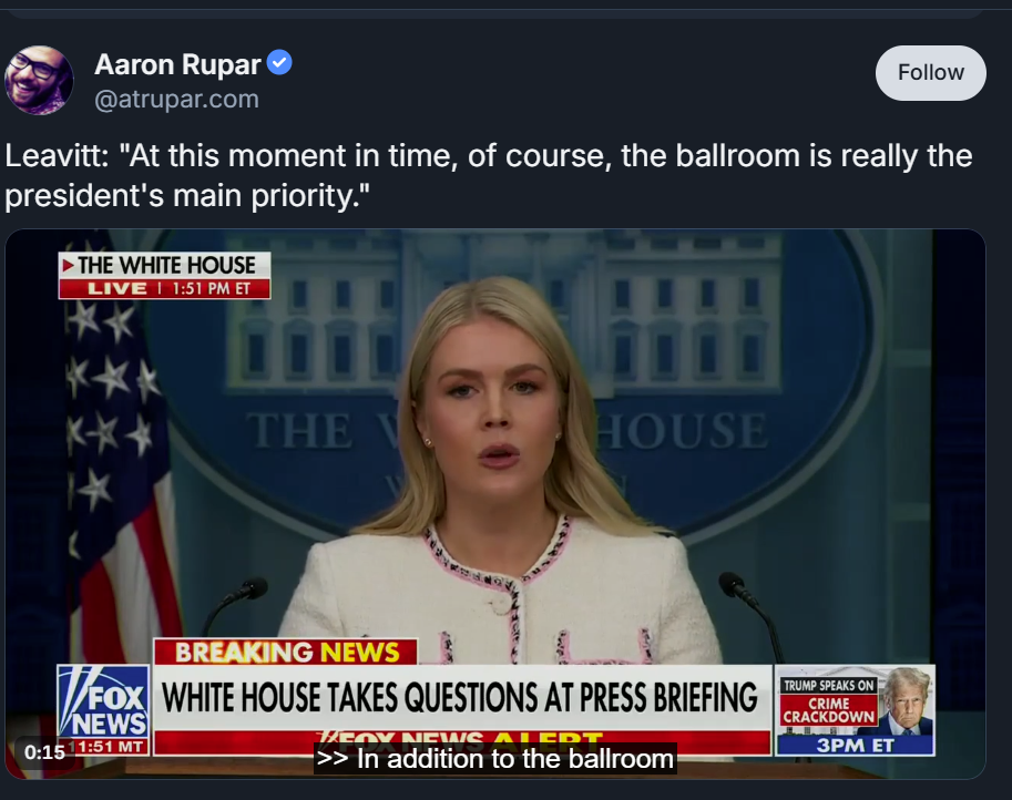 Tweet of Karoline Leavitt saying, 