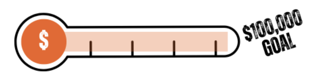 $100,000 fundraising thermometer