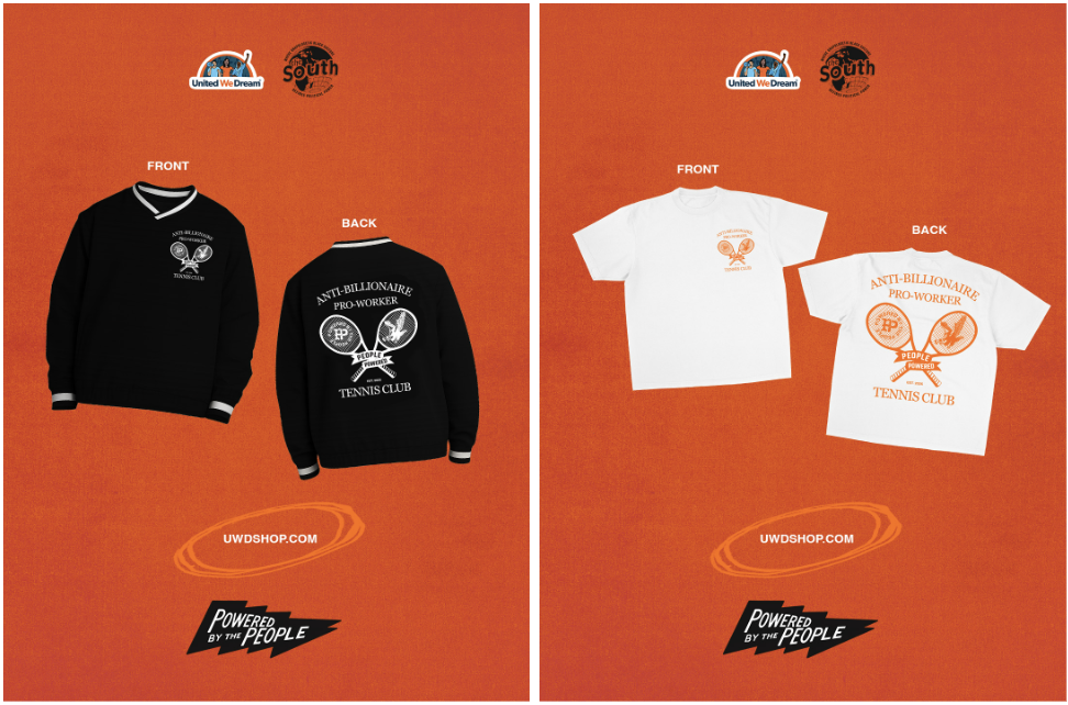 Powered by the People merch drop: Jacket and t-shirt