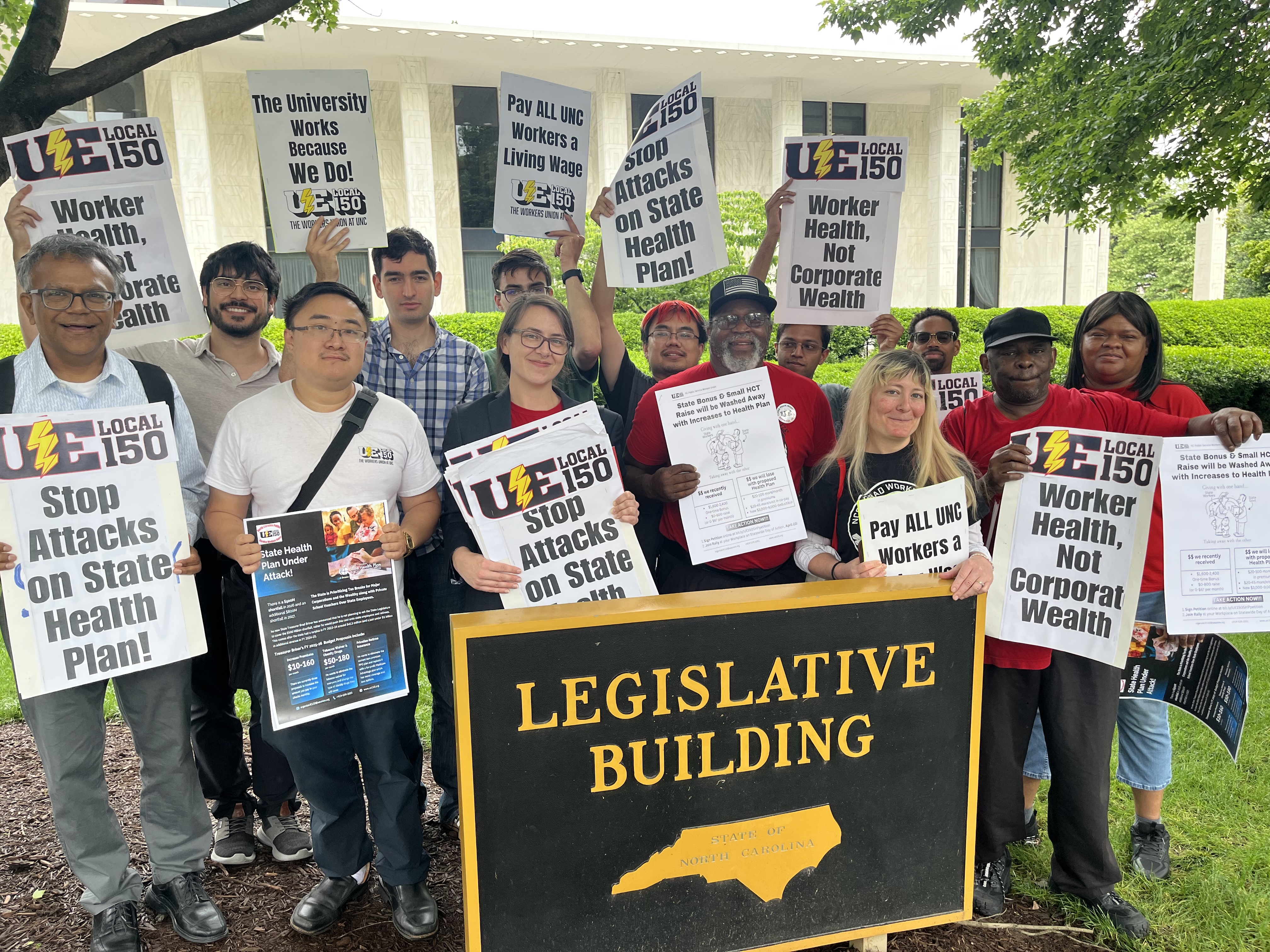Charles with fellow workers in North Carolina