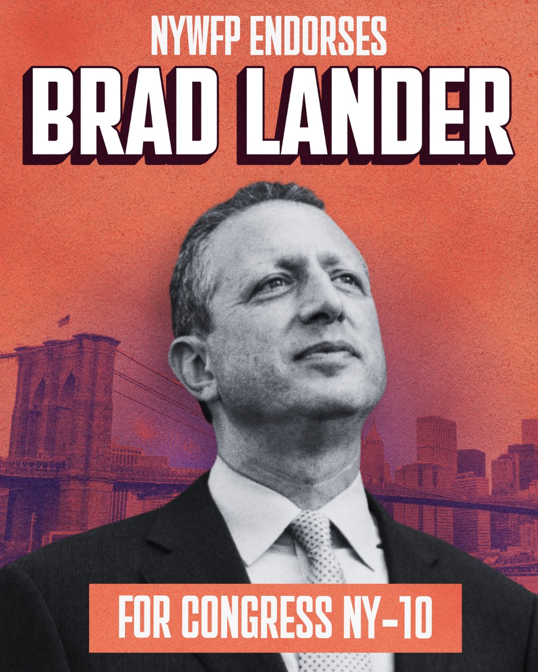 NYWFP endorses Brad Lander for Congress NY-10