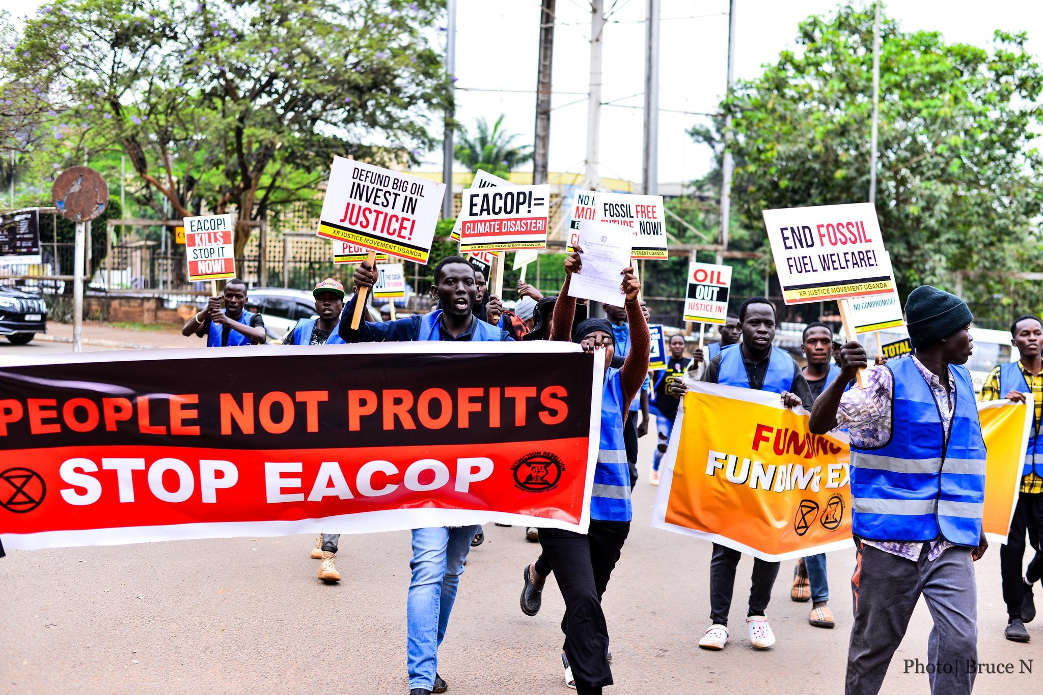 Rebels from XR Justice Movement Uganda protesting about East African Crude Oil Pipeline