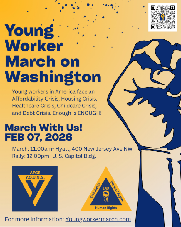 Young worker march flyer