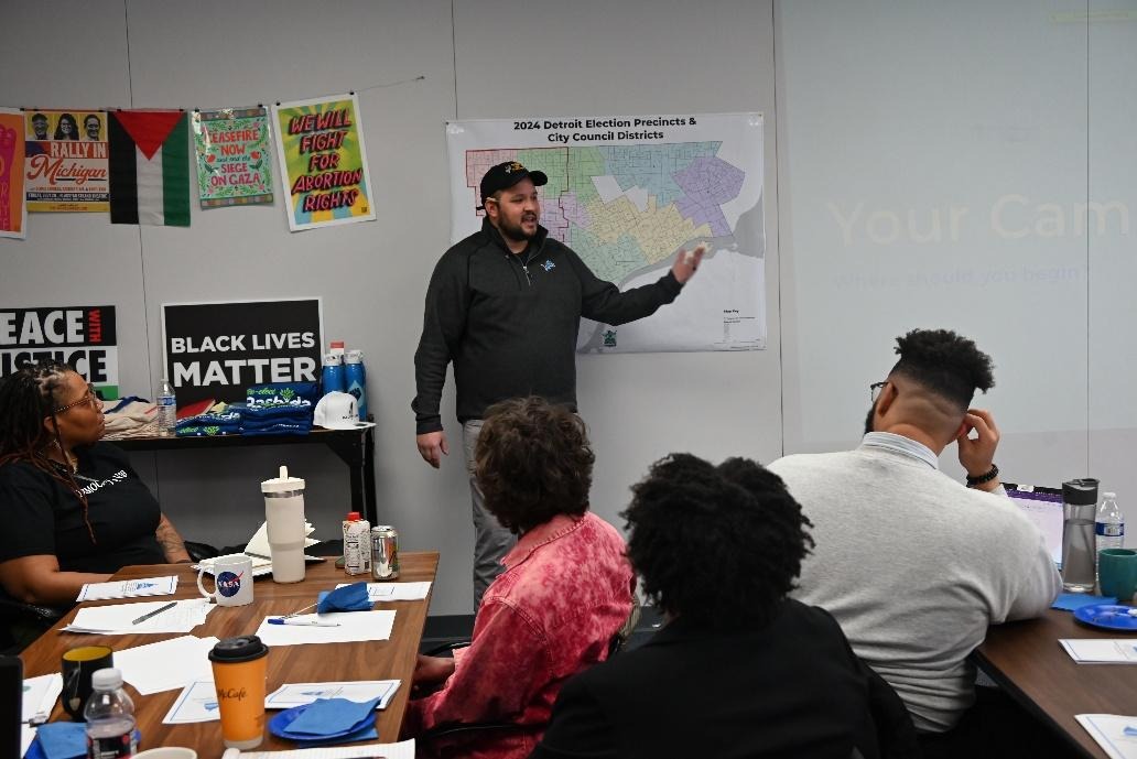 A staffer leads a training at our district office