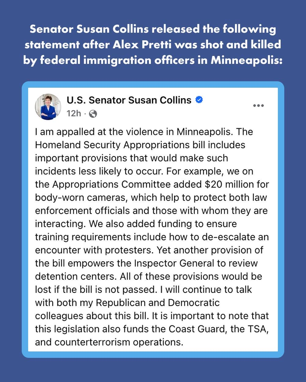 Sen. Collins Statement