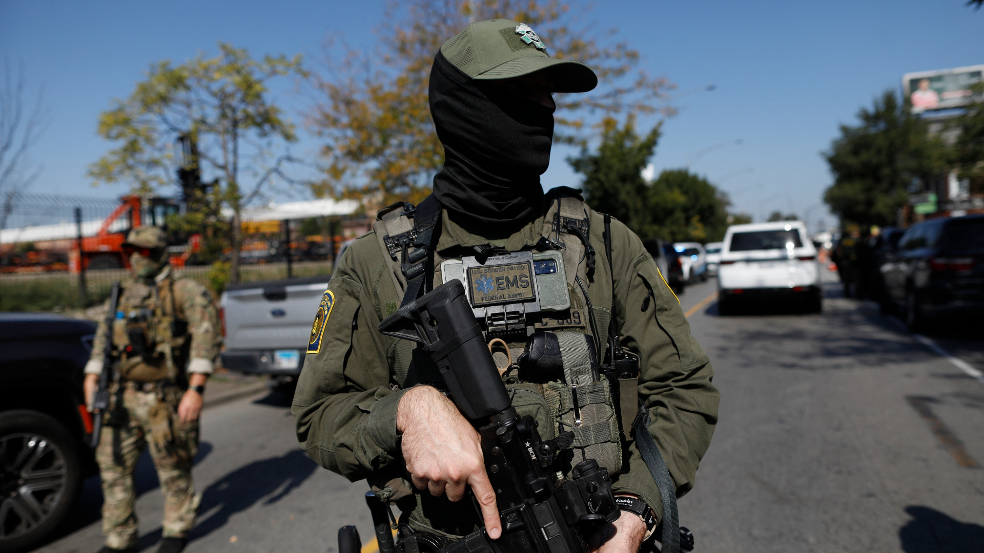 ICE Agent with a mask