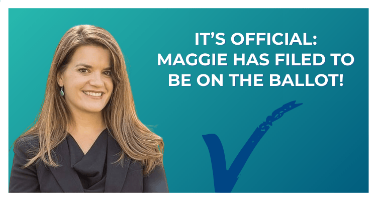 Graphic of Maggie Toulouse Oliver with text: 