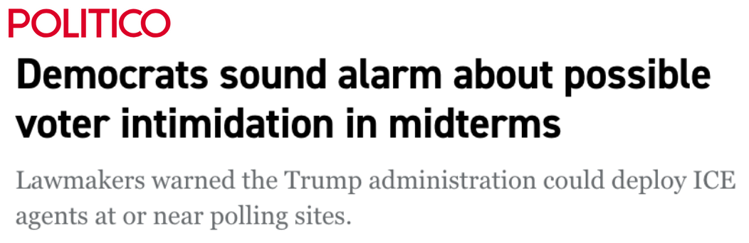 Democrats sound alarm about possible voter intimidation in midterms