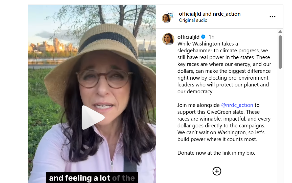 Julia Louis-Dreyfus: worried about our democracy AND climate? I am! So let's support 8 candidates in swing states where both are on the line! If we raise $10,000, donations get matched 2X!