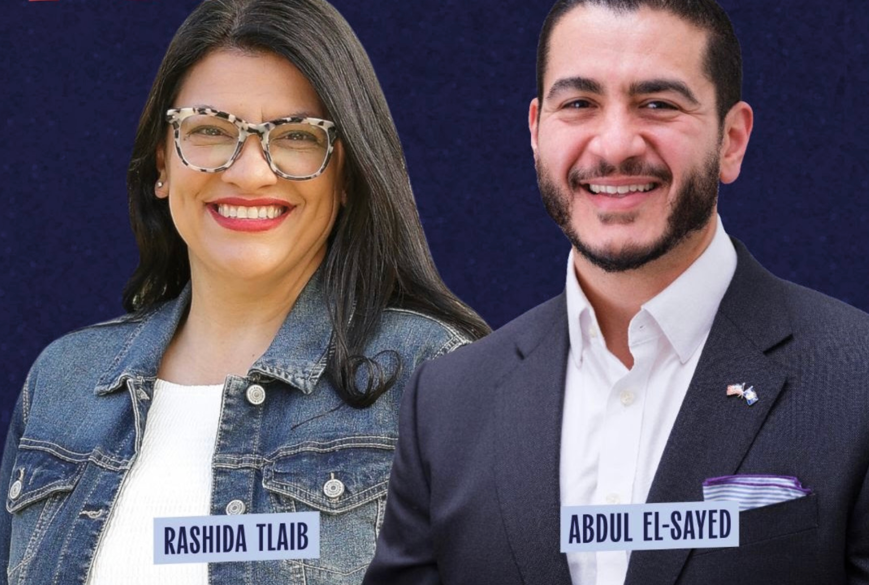 Smiling headshots of Rashida and Abdul