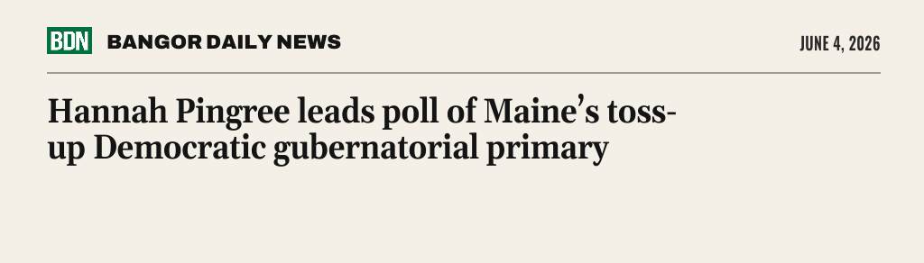 Hannah Pingree leads after rank choice voting in new BDN poll