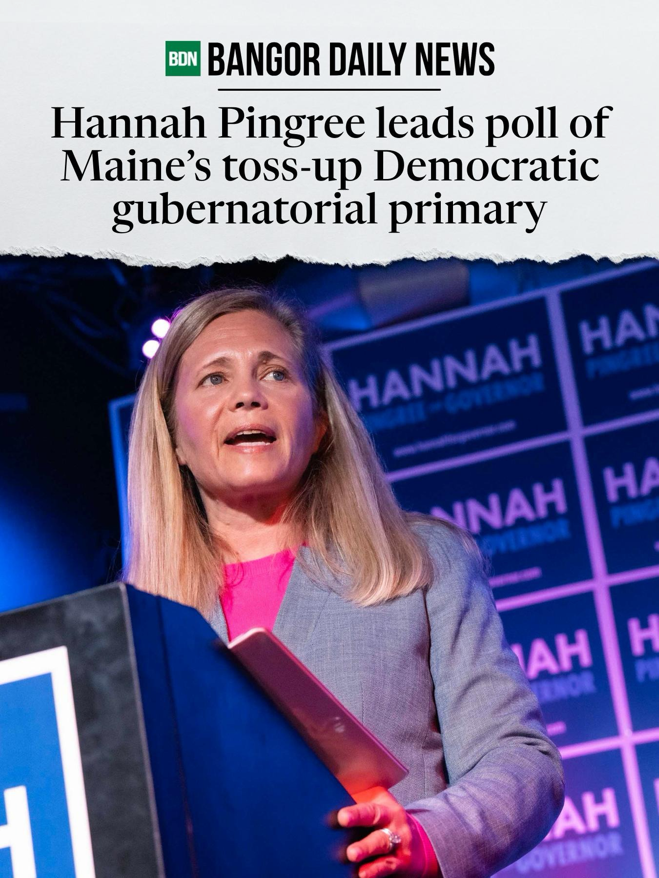 Hannah Pingree leads after rank choice voting in new BDN poll