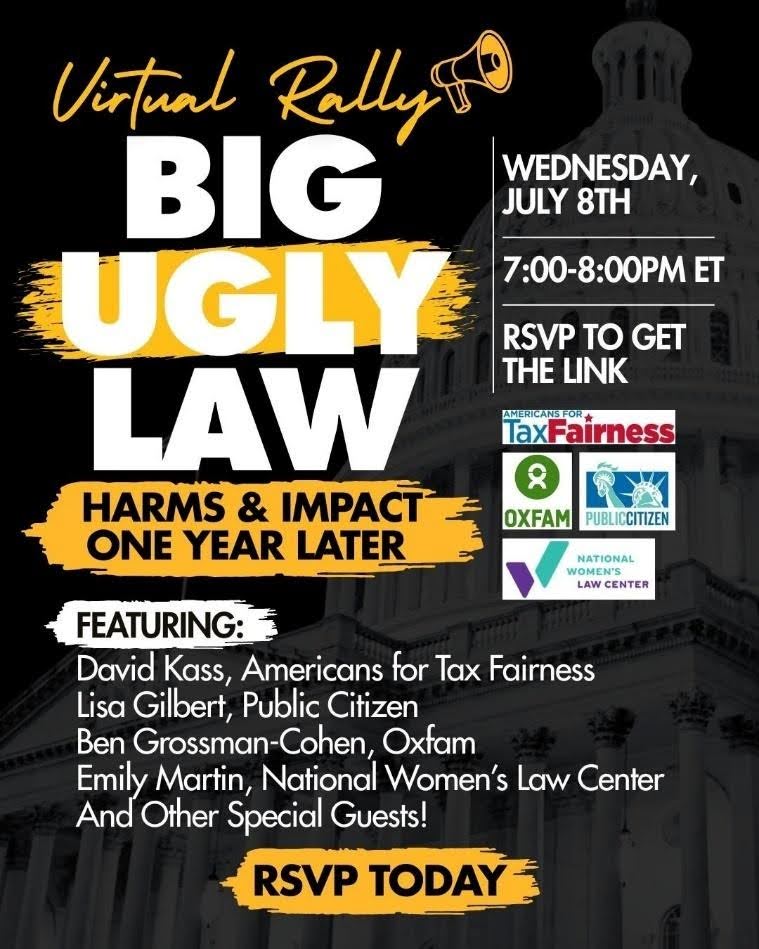 Big Ugly Law Virtual Rally: Harms & Impact One Year Later Event