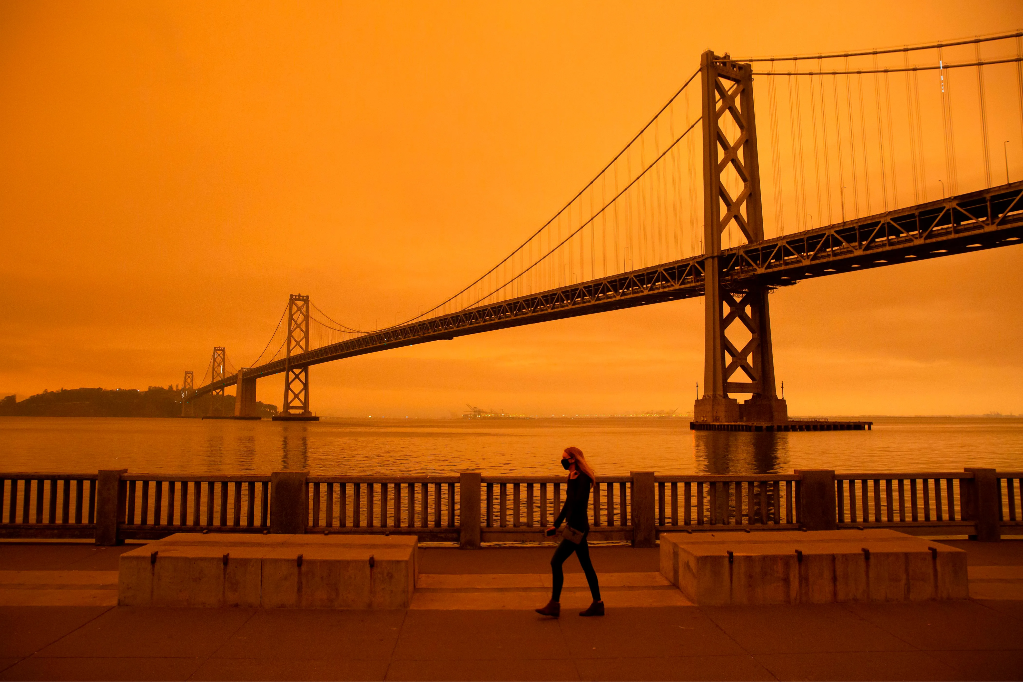 Orange sky at the Golden Gate Bridge Orange sky at the Golden Gate Bridge