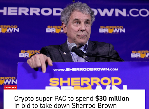 Crypto Super PAC to spend $30 million in bid to take down Sherrod Brown