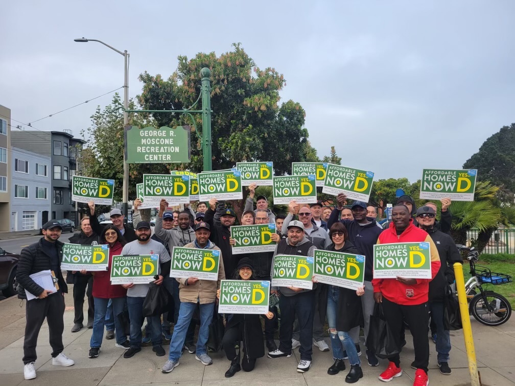 YIMBY volunteers for Proposition D and Proposition J at the Clement Street Farmers Market