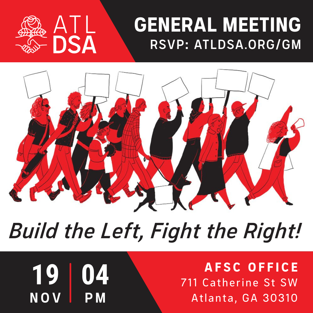 Image promoting the monthly ATLDSA General Meeting