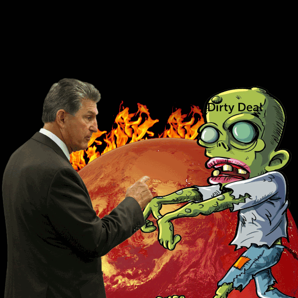 An animated gif illustrating our victory over Manchin's zombie dirty deal