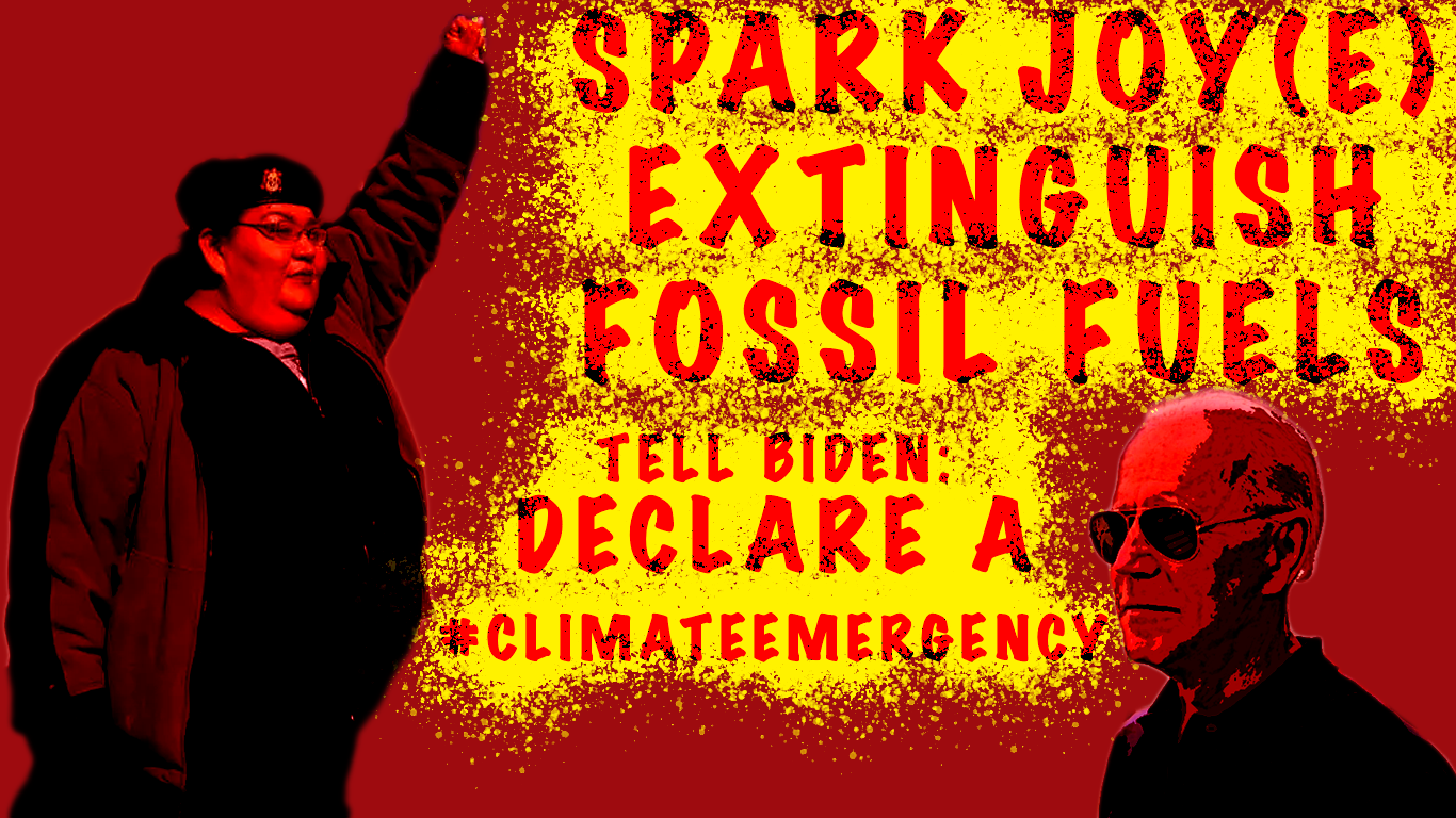 Spark Joy Extinguish fossil fuels tell Biden to declare a climate Emergency