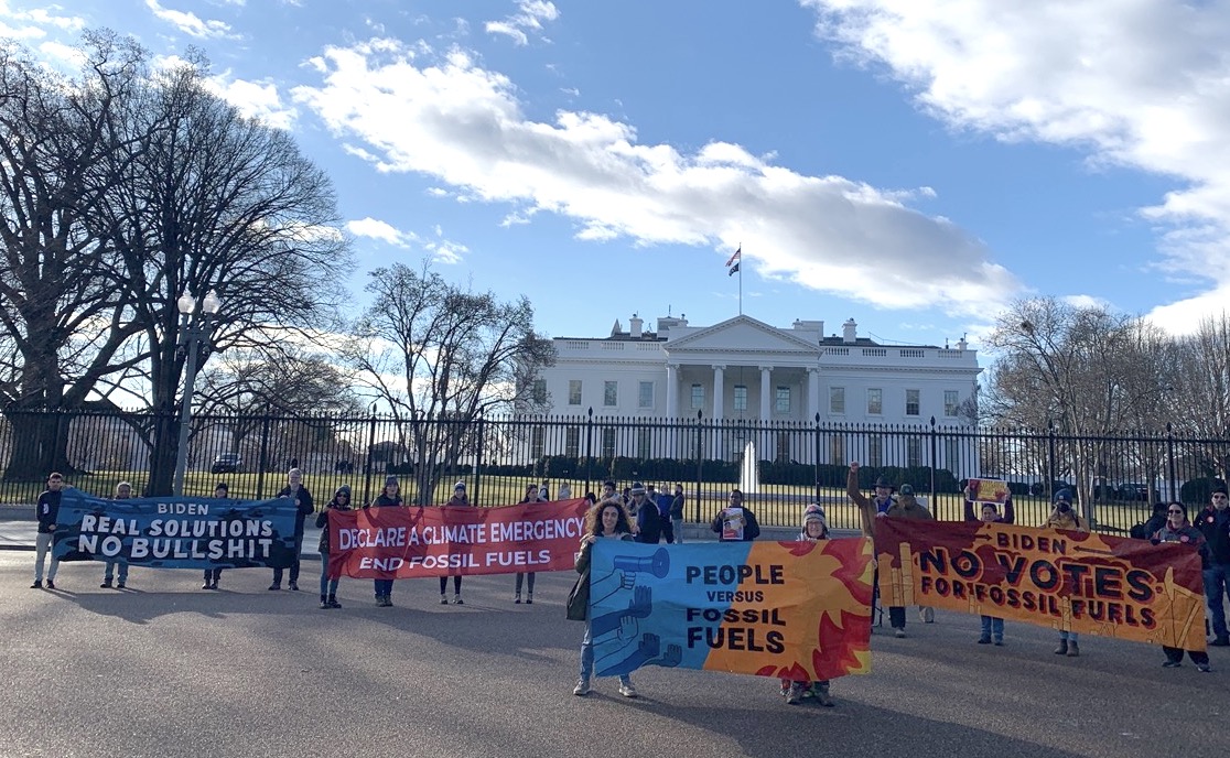 Outside the White House for the Joye Braun day of action