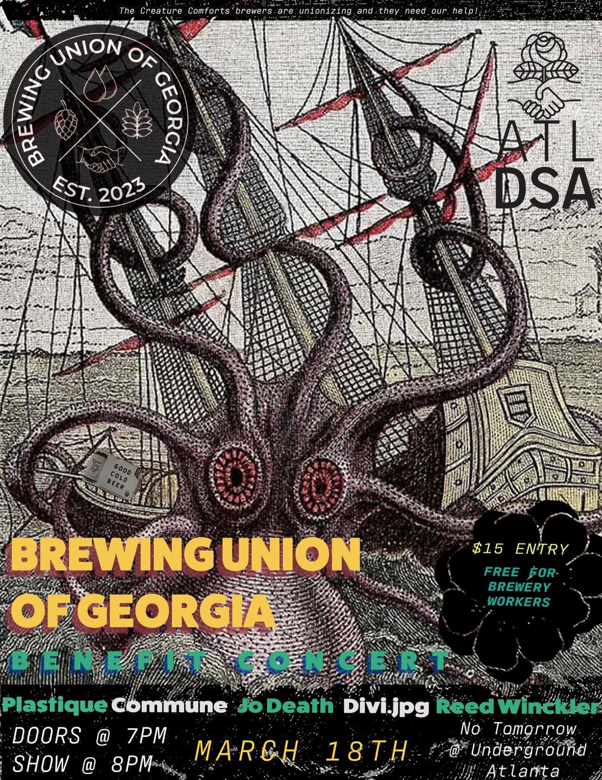 Brewing Union of Georgia benefit concert promotional image