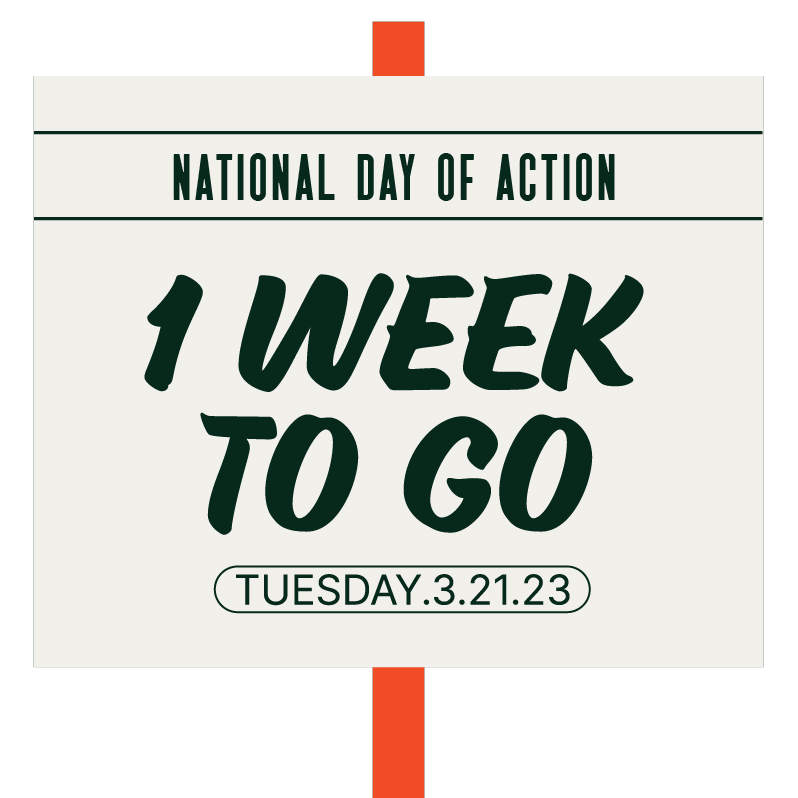 1 weeks to go until our day of action. RSVP here