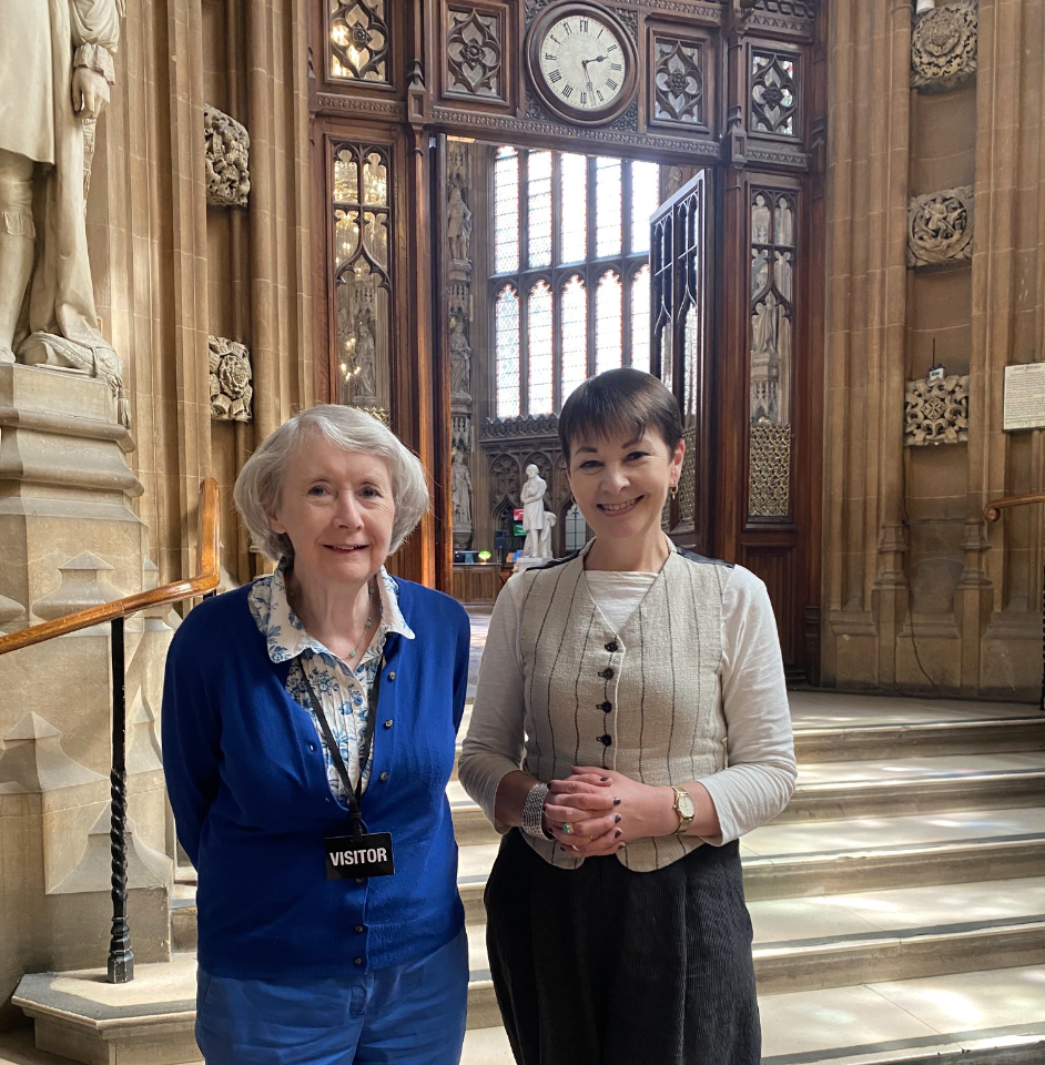 Outside the House of Commons with Right to Roam campaigners