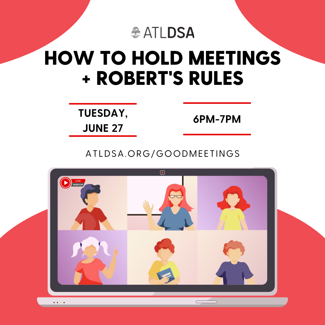 How to Hold Meetings + Robert's Rules 101 event graphic